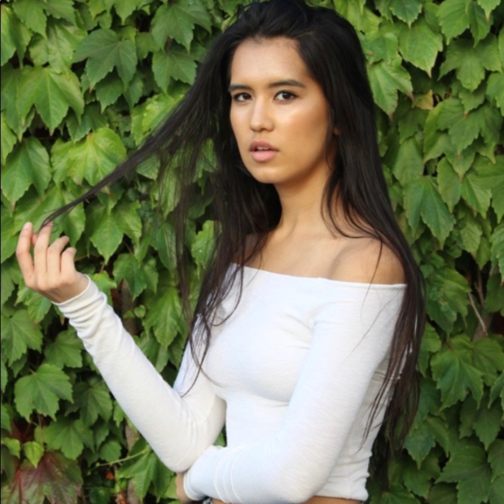 Brandy Melville White Off The Shoulder Long Sleeve